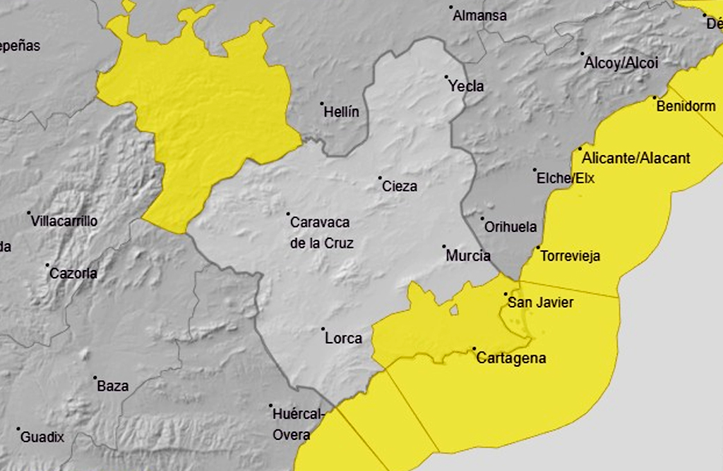 La Aemet establece aviso amarillo por fen�menos costeros la madrugada del jueves en toda la costa